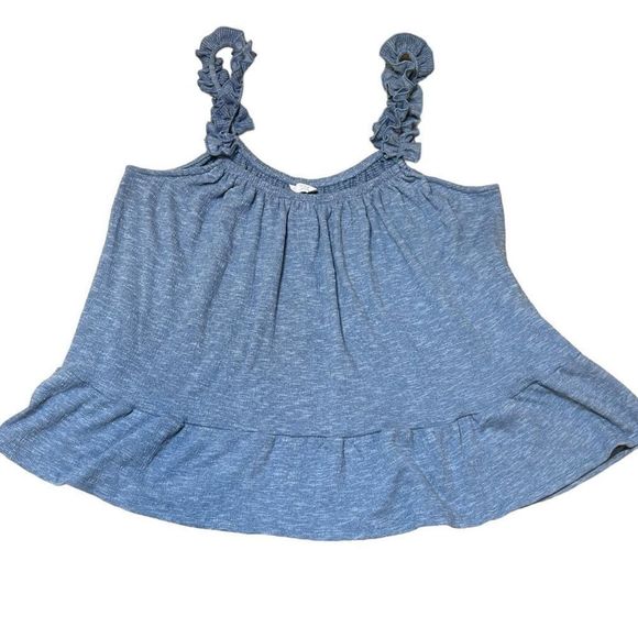 *5 for $25* Women’s Plus Size Time and Tru Blue Peplum Ruffle Tank Top XXXL - Picture 7 of 12